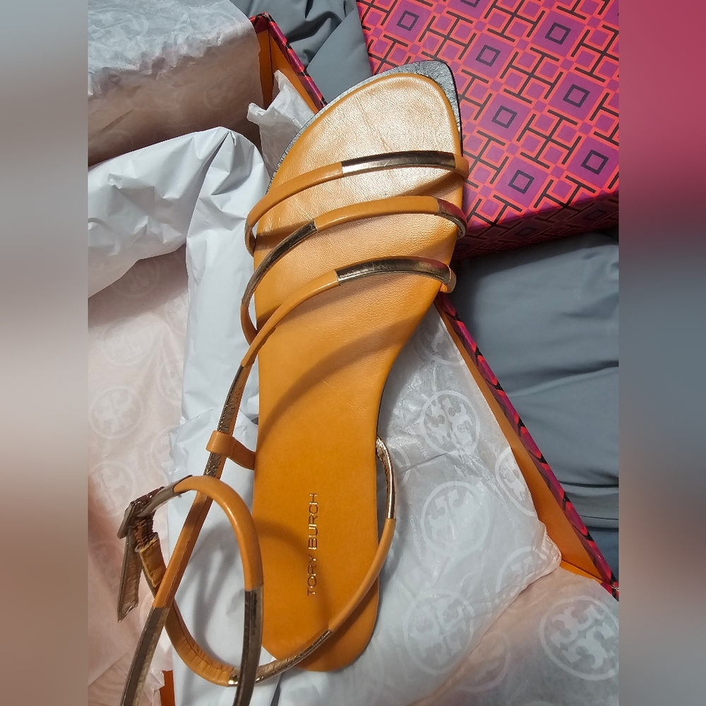 Tory Burch Tan Leather Sandals